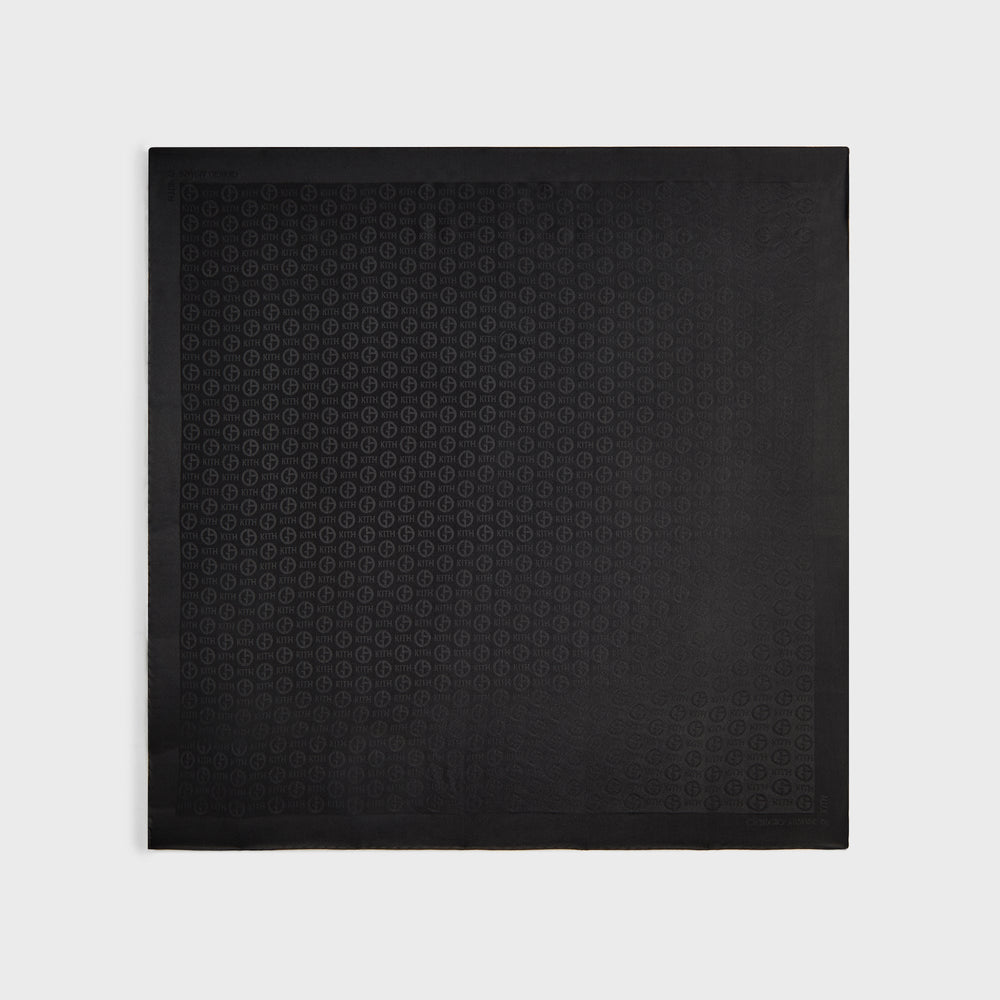 Giorgio Armani & Kith Monogram Jacquard Silk Bandana - Black