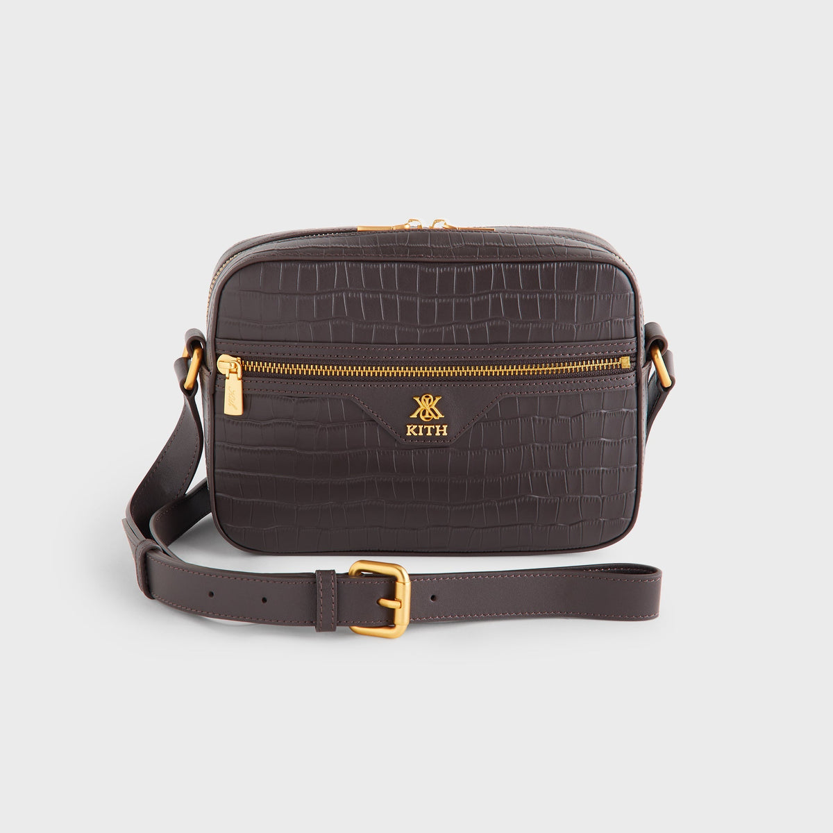 Kith Croc Debossed Leather Camera Crossbody - Incognito