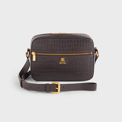 Kith Croc Debossed Leather Camera Crossbody - Incognito