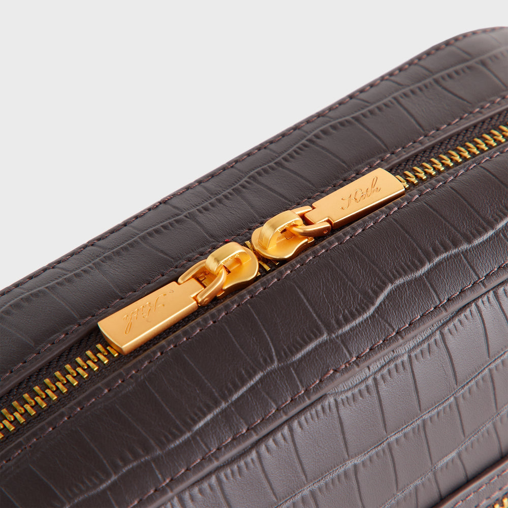 Kith Croc Debossed Leather Camera Crossbody - Incognito