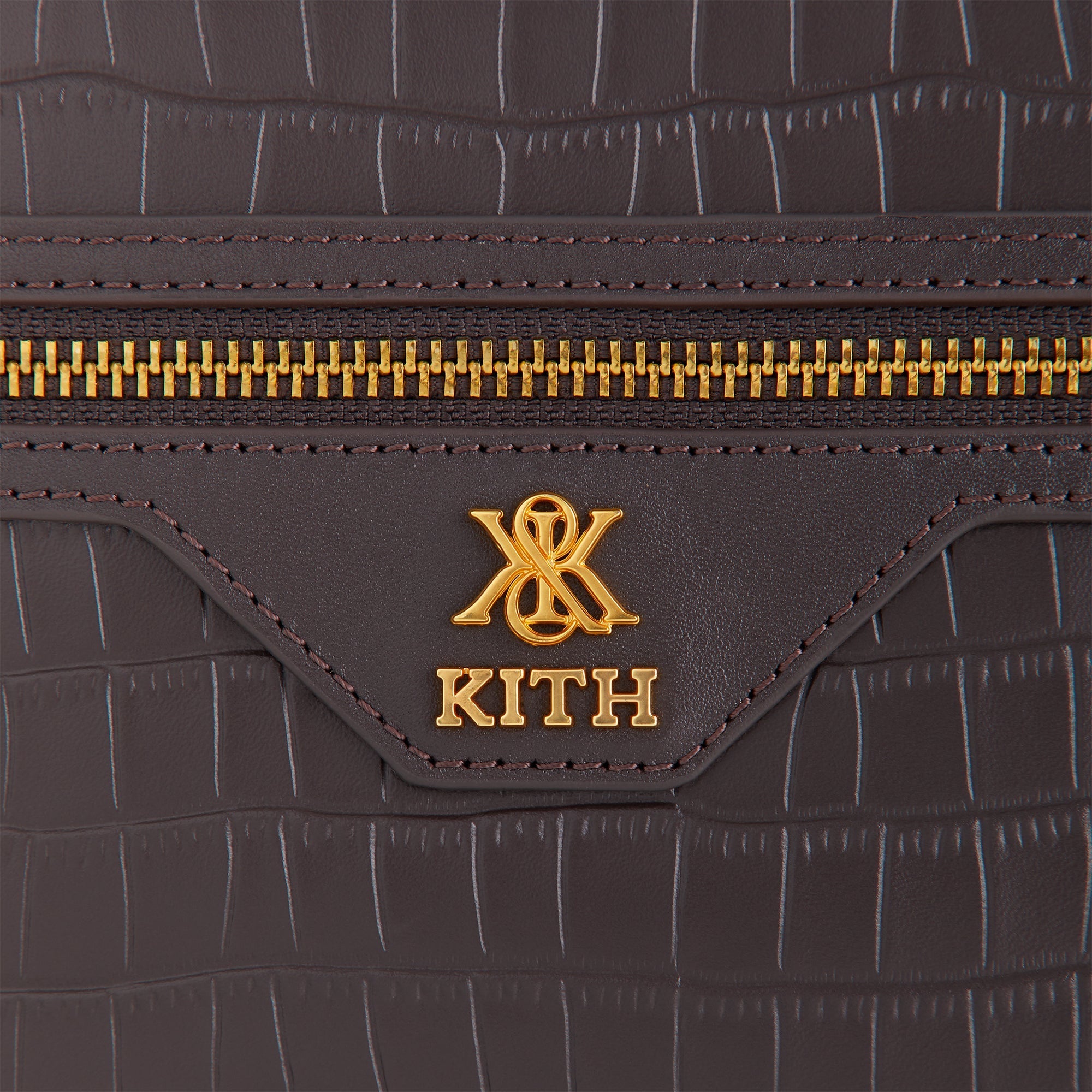 Kith Croc Debossed Leather Camera Crossbody - Incognito