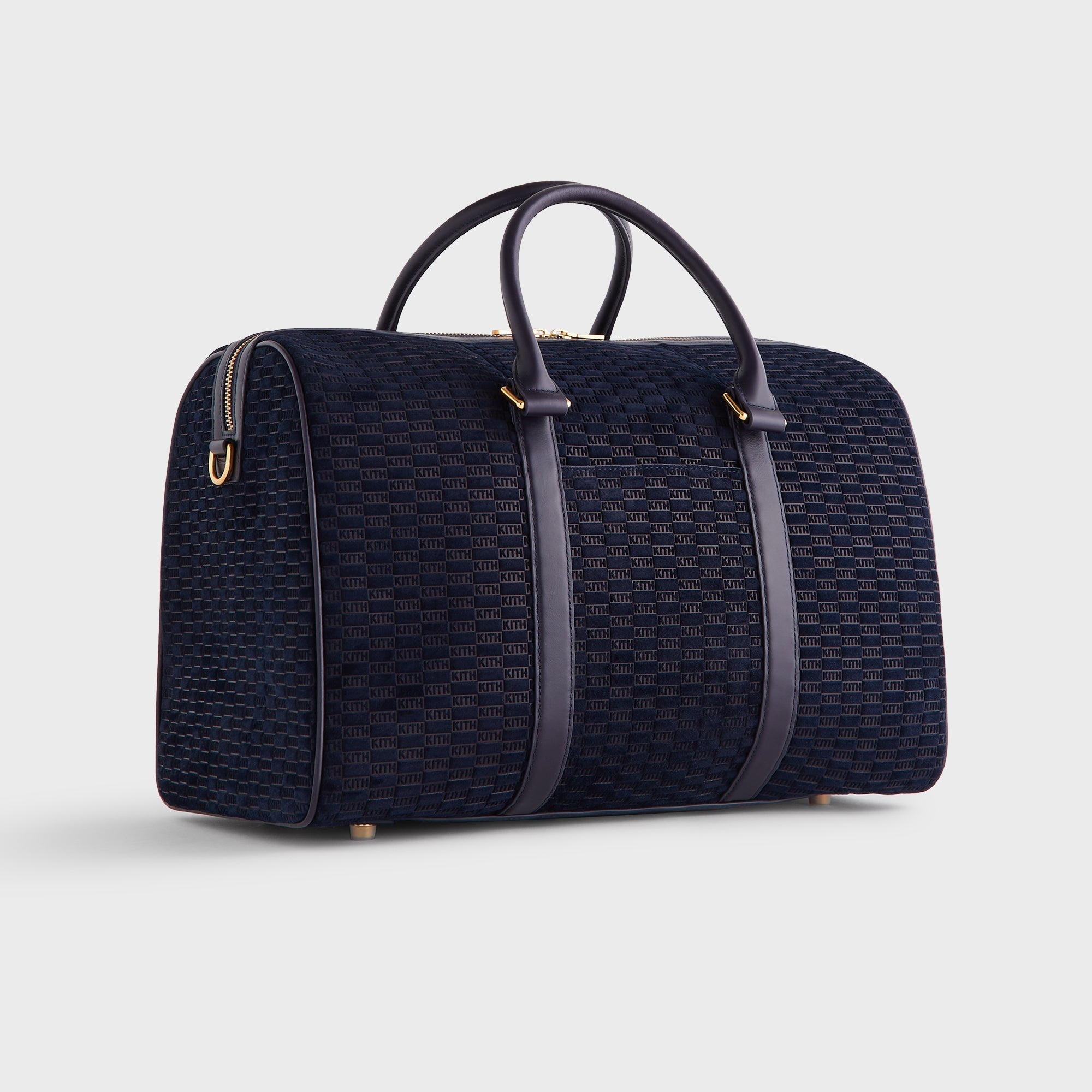 Kith Monogram Suede Traveler K40 Bag - Ink