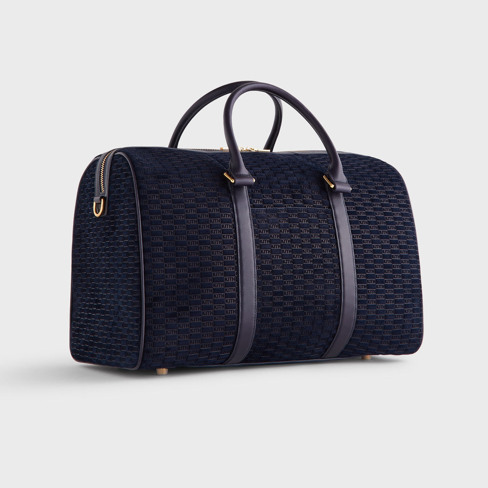 Kith Monogram Suede Traveler K40 Bag - Ink