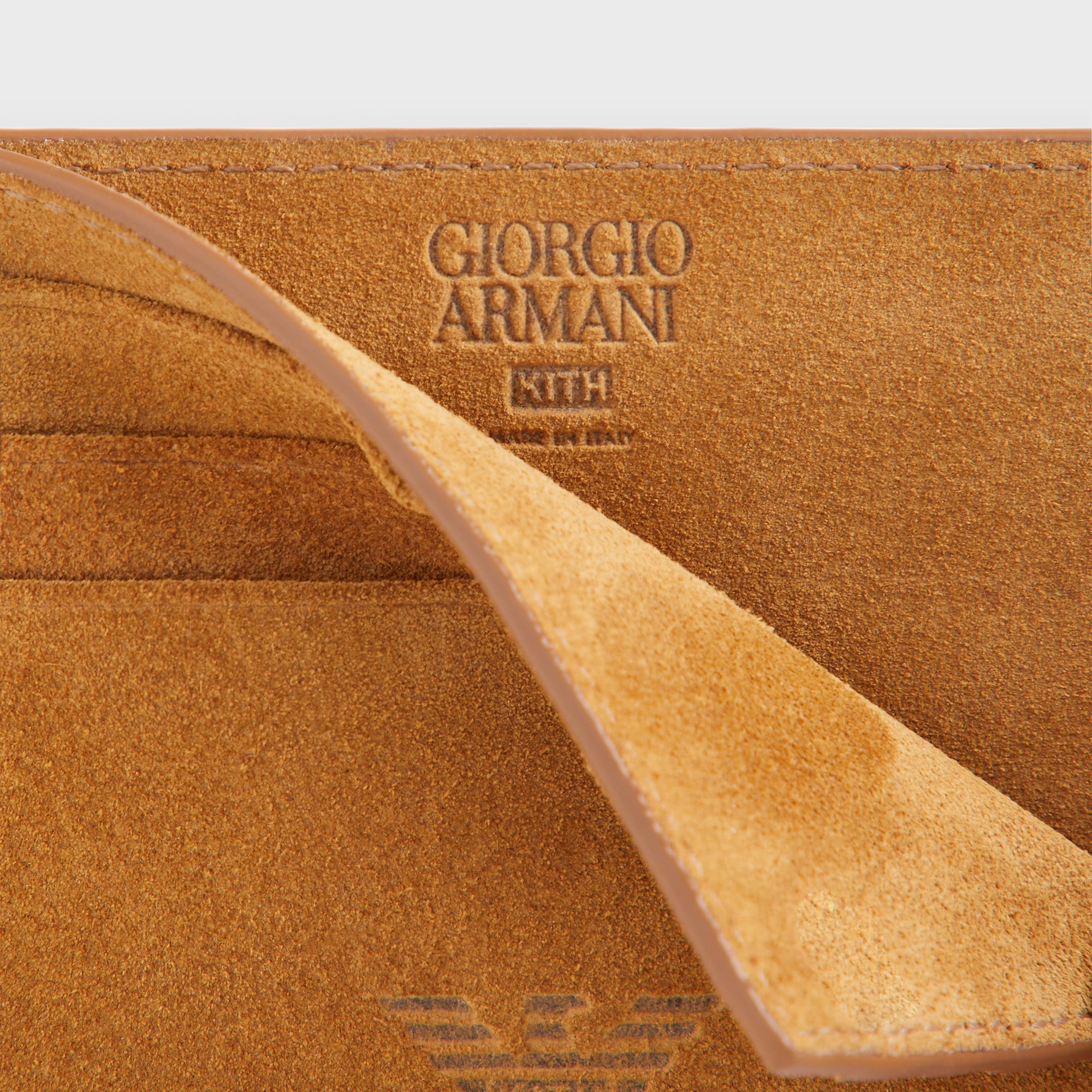Giorgio Armani & Kith Suede Card Holder - Tan