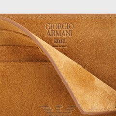 Giorgio Armani & Kith Suede Card Holder - Tan
