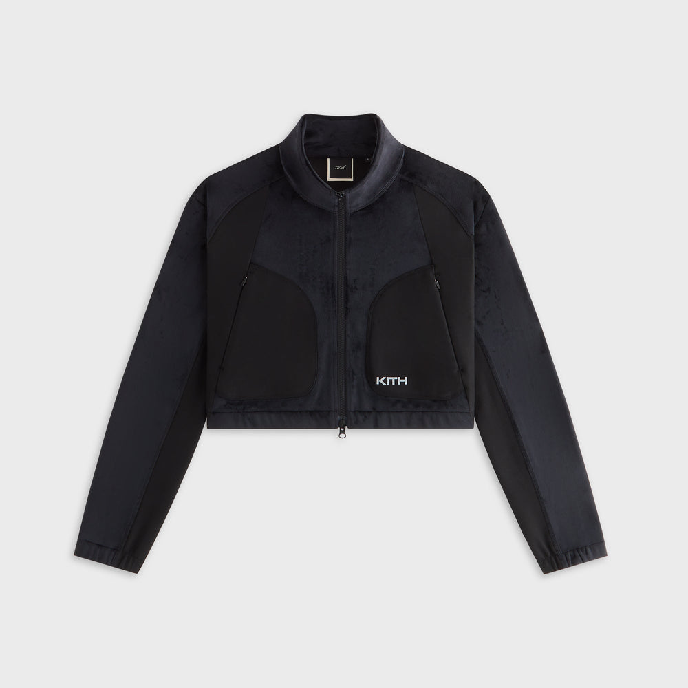 Kith Women Reiko Fleece Cropped Jacket - Black