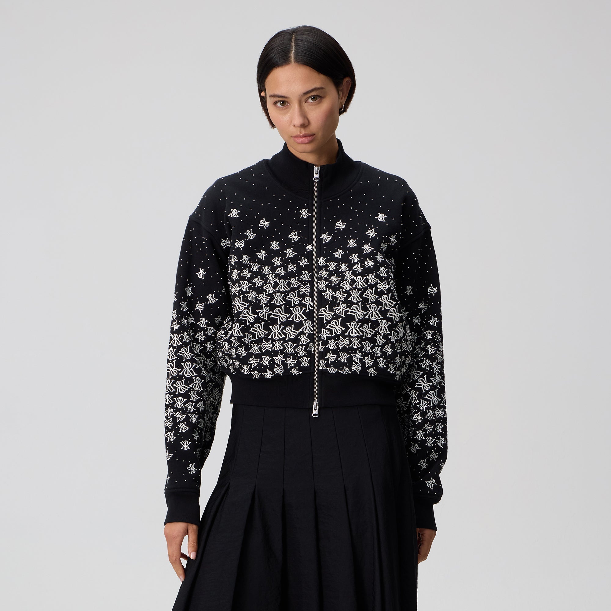 Kith Women Cropped Wyler Falling Crest Jacket - Black