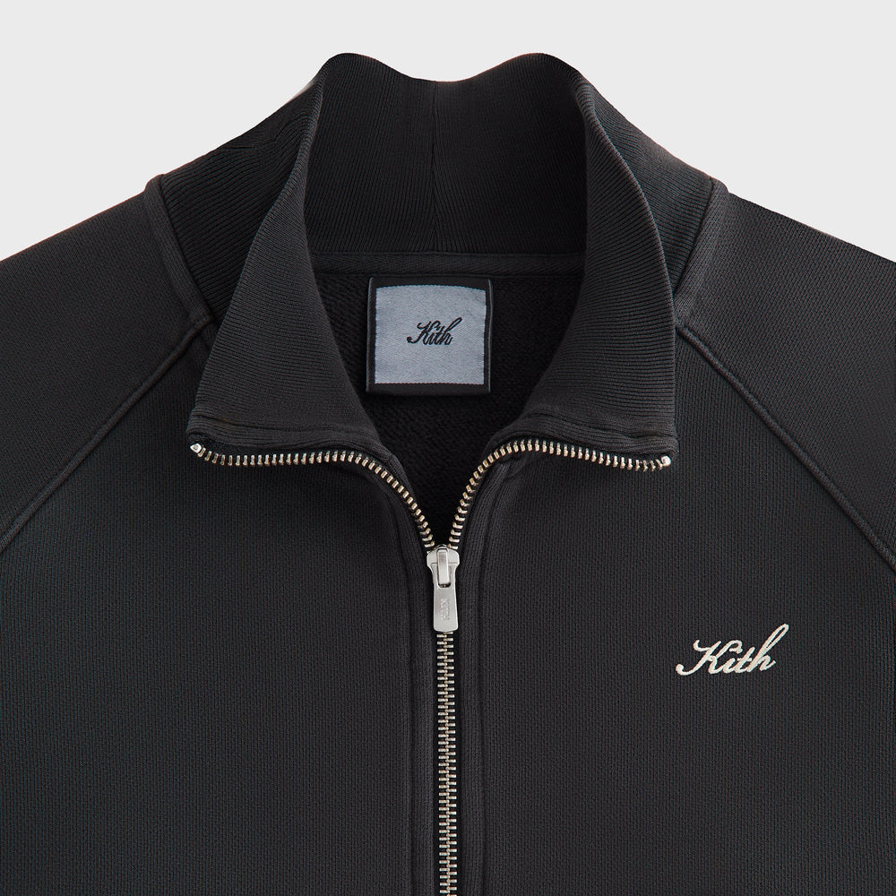 Kith Women Davin Cropped Fleece Track Zip - Black