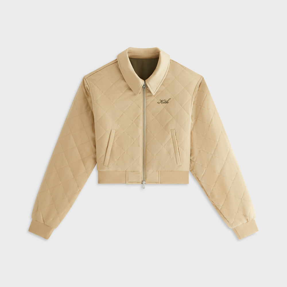 Kith Women Reversible Landry IV Cropped Satin Bomber Jacket - Canopy
