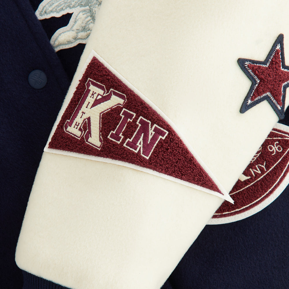 Kith Women Campbell II Melton Varsity Bomber Jacket - Nocturnal