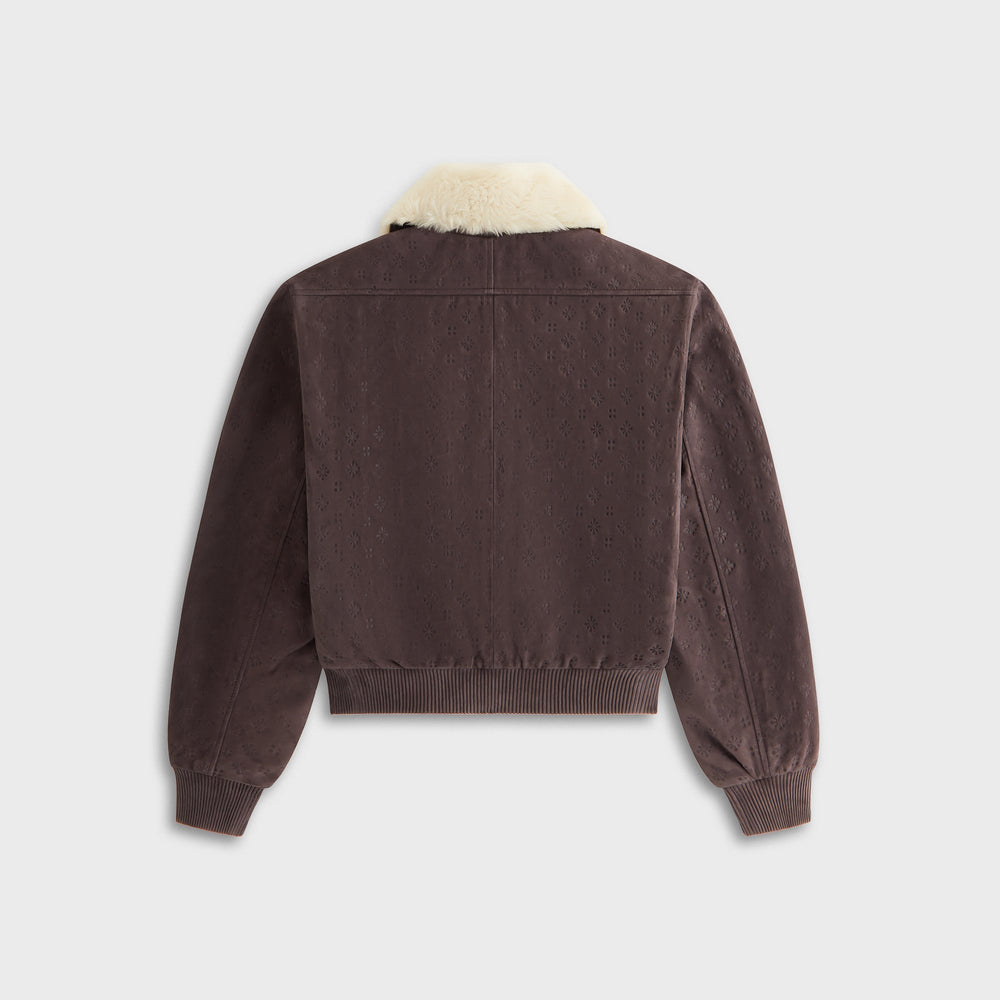 Kith Women Dalton Debossed Suede Bomber - Hematite
