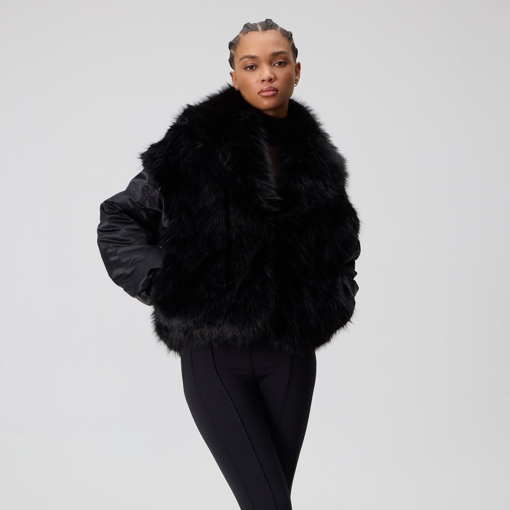 Kith Women Senna Faux Fur Reversible Bomber - Black