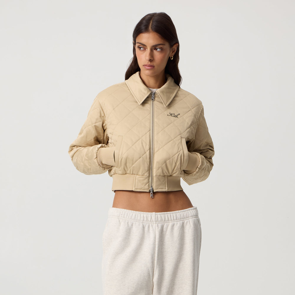 Kith Women Reversible Landry IV Cropped Satin Bomber Jacket - Canopy