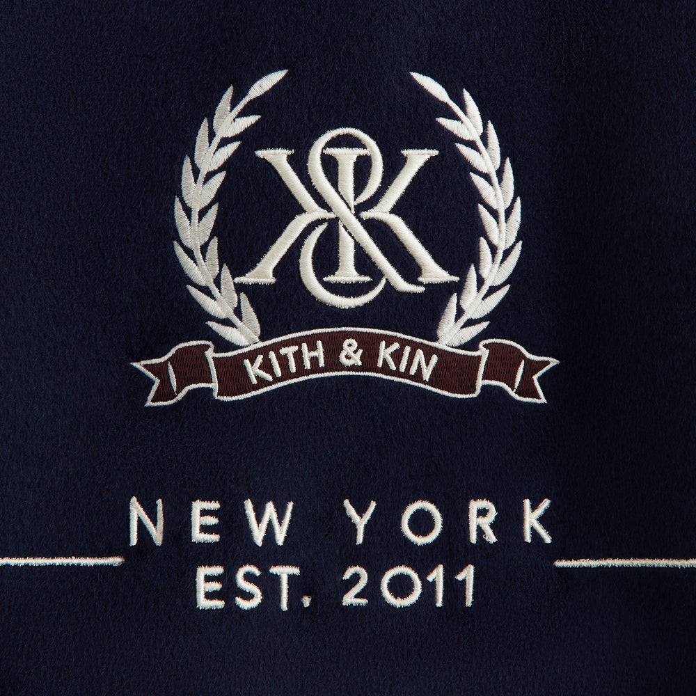 Kith Women Campbell II Melton Varsity Bomber Jacket - Nocturnal