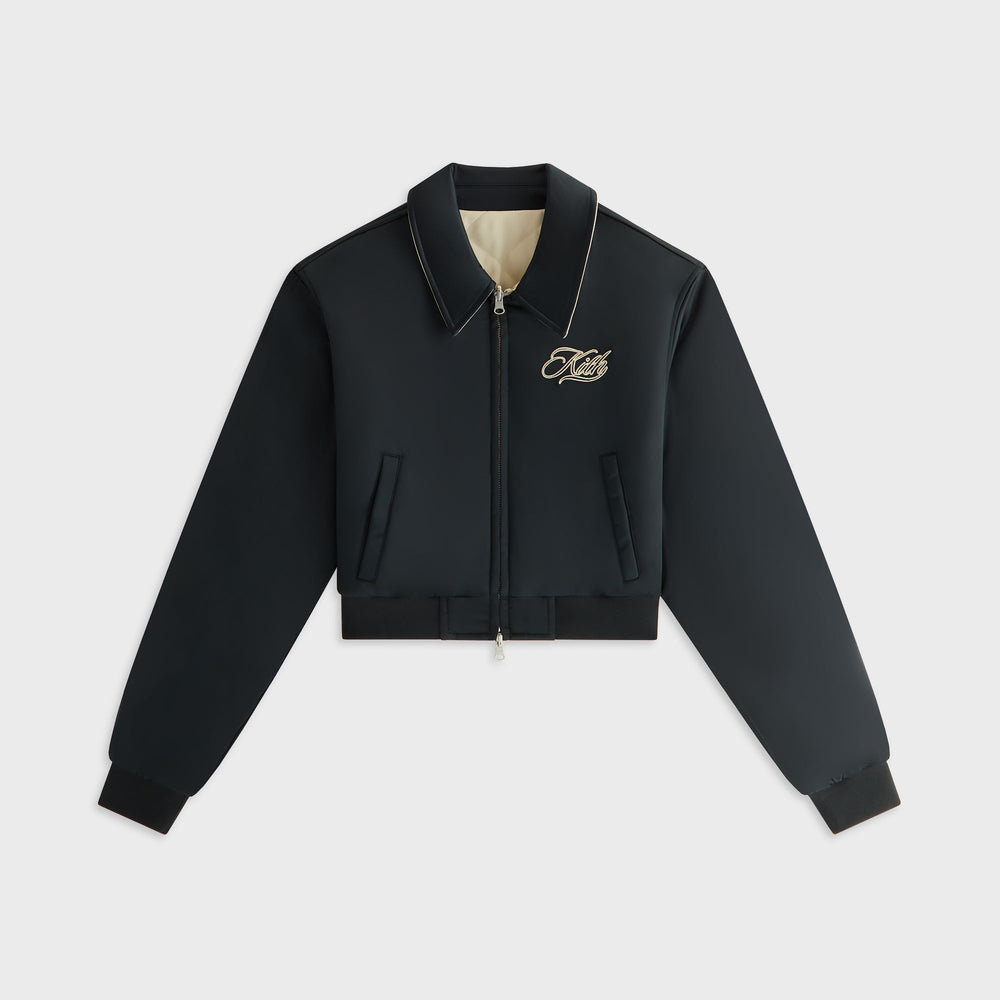 Kith Women Reversible Landry IV Cropped Bomber Jacket - Black