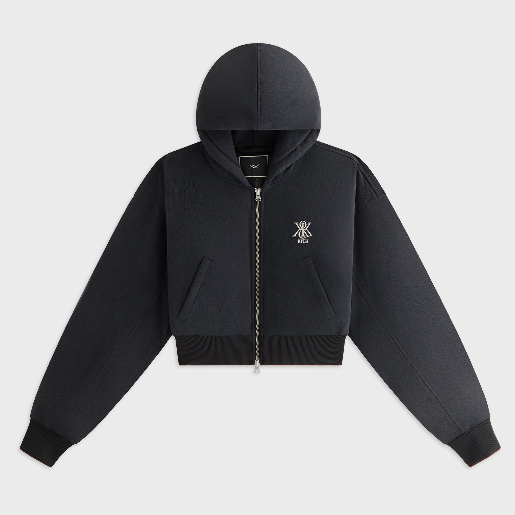 Kith Women Bex Cropped Denim Puffer - Washed Black