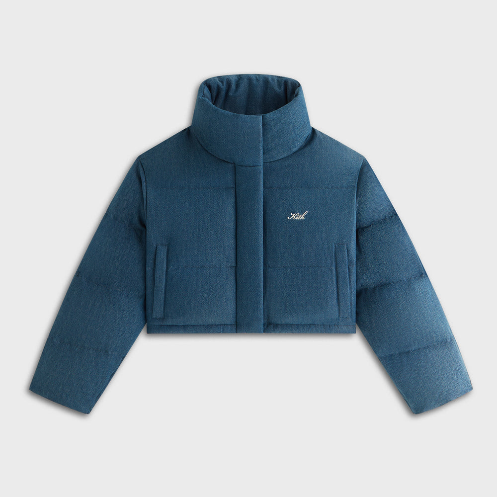 Kith Women Shae Tinted Denim Cropped Puffer - Luka Wash