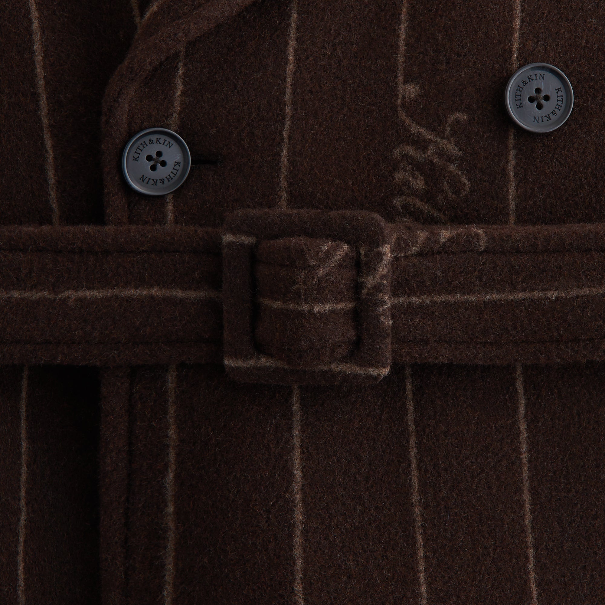 Kith Women Maeva Melton Stripe Scarf Coat - Incognito