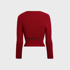 Isa Boulder Argyle Open Cardigan - Cherry