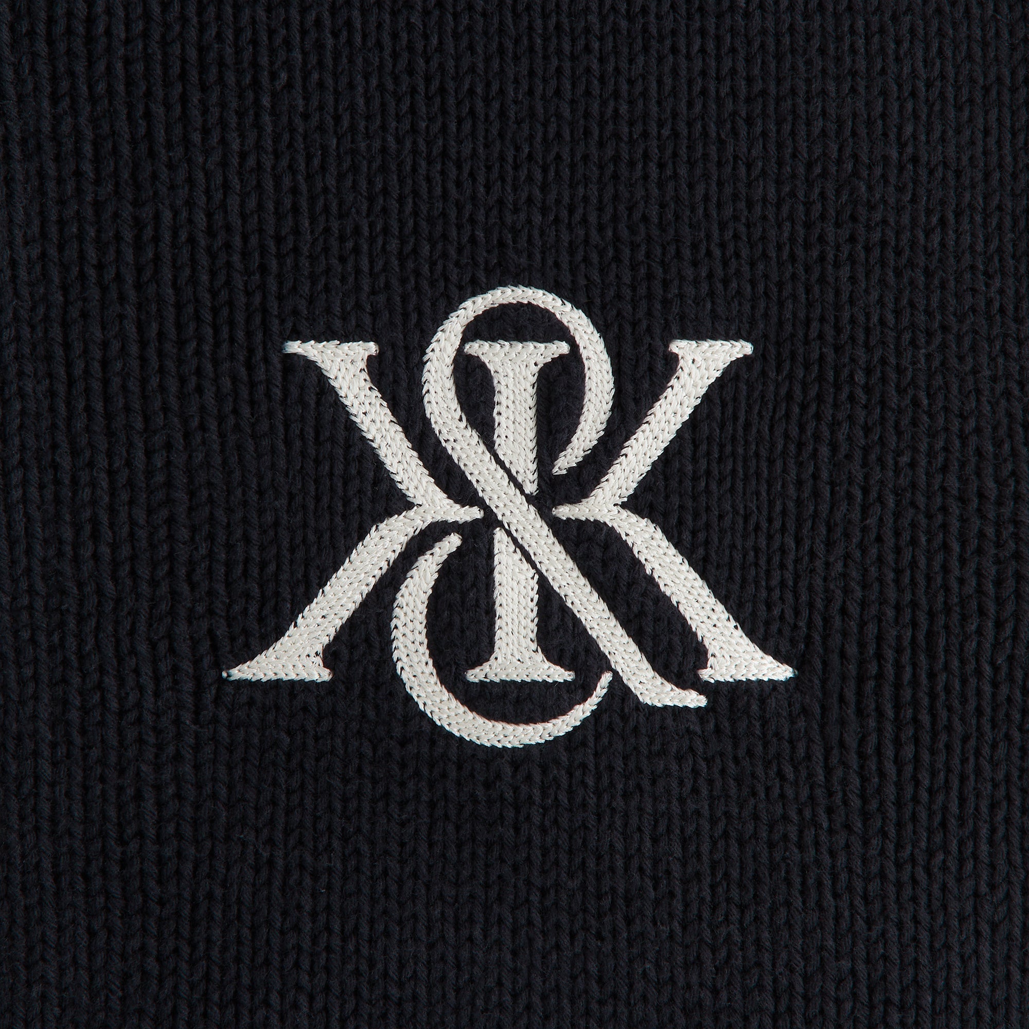 Kith Women Oversized Wyler Full Zip Crest Sweater - Black