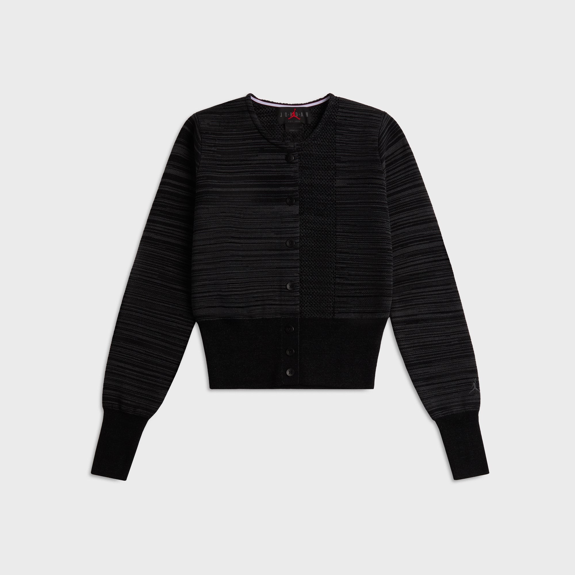 Jordan x Téla Knit Cardigan - Dark Smoke Grey / Black