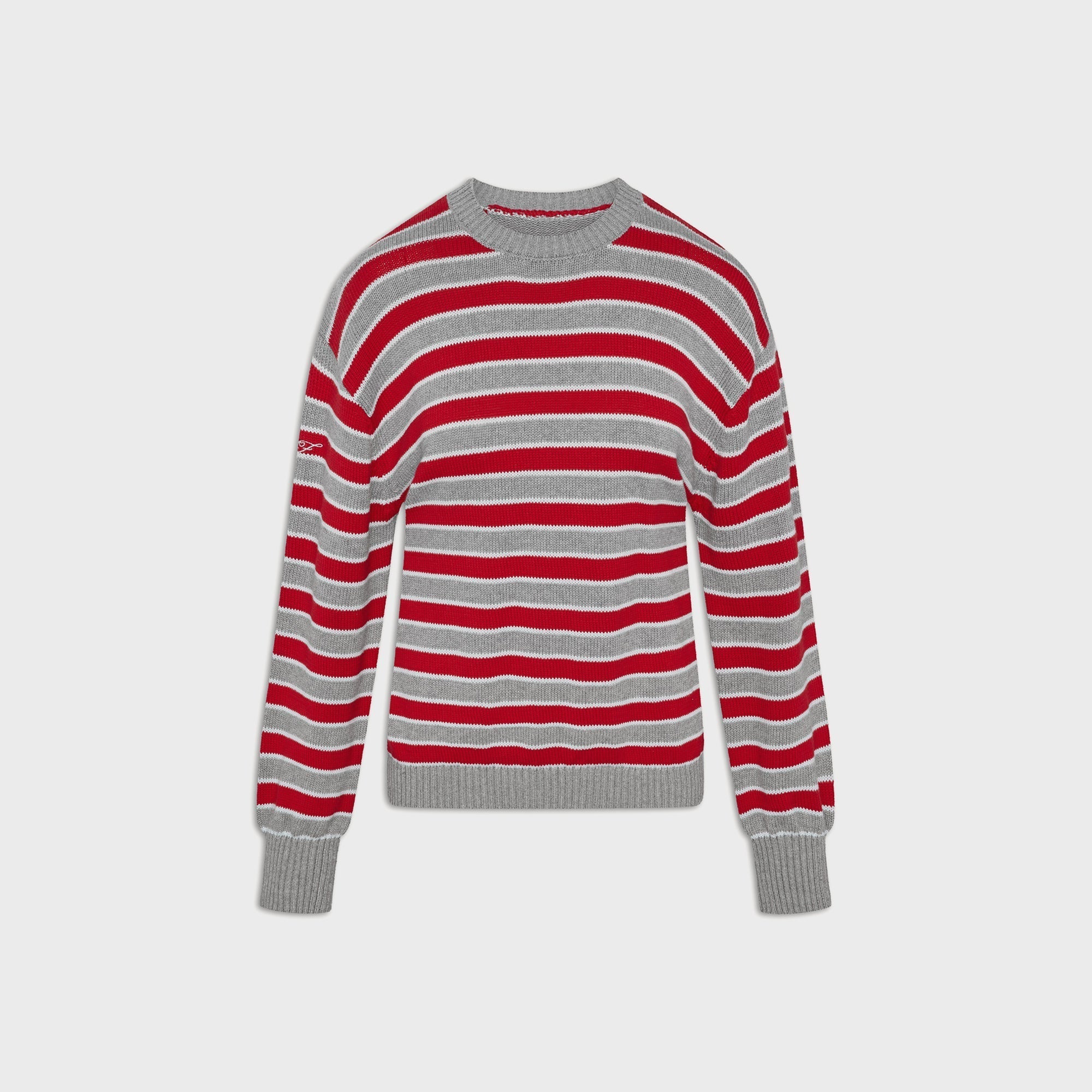 Frankies Bikinis Sloane Cotton Knit Boyfriend Sweater - Cloud Cover St