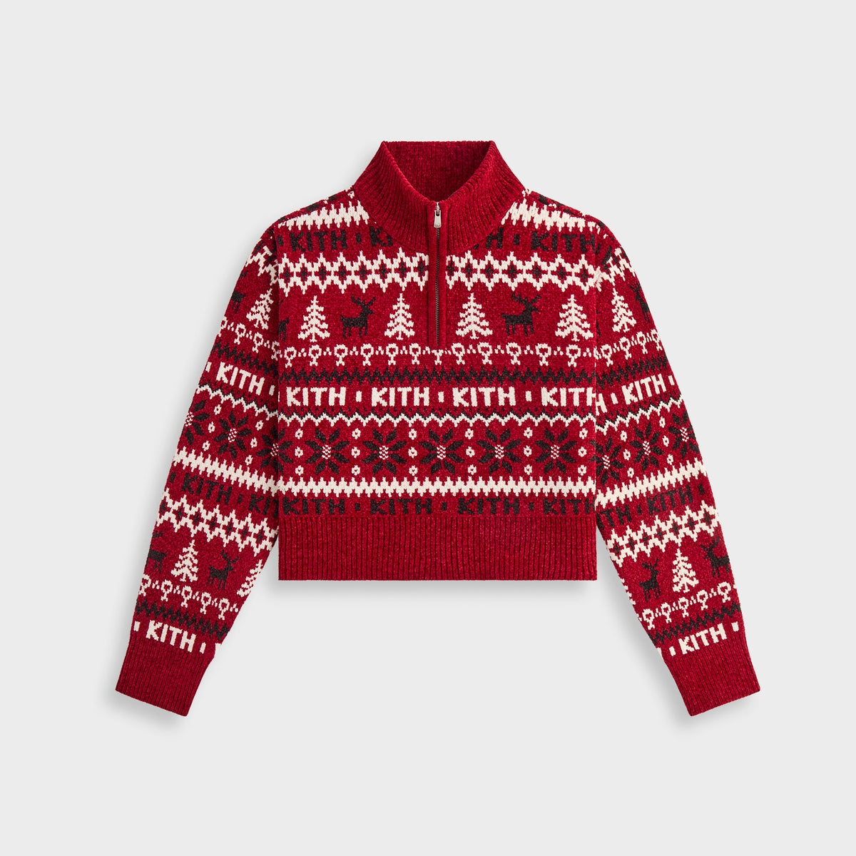 Kithmas Women Hunter II Chenille Fair Isle Quarter Zip - Allure