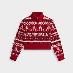 Kithmas Women Hunter II Chenille Fair Isle Quarter Zip - Allure