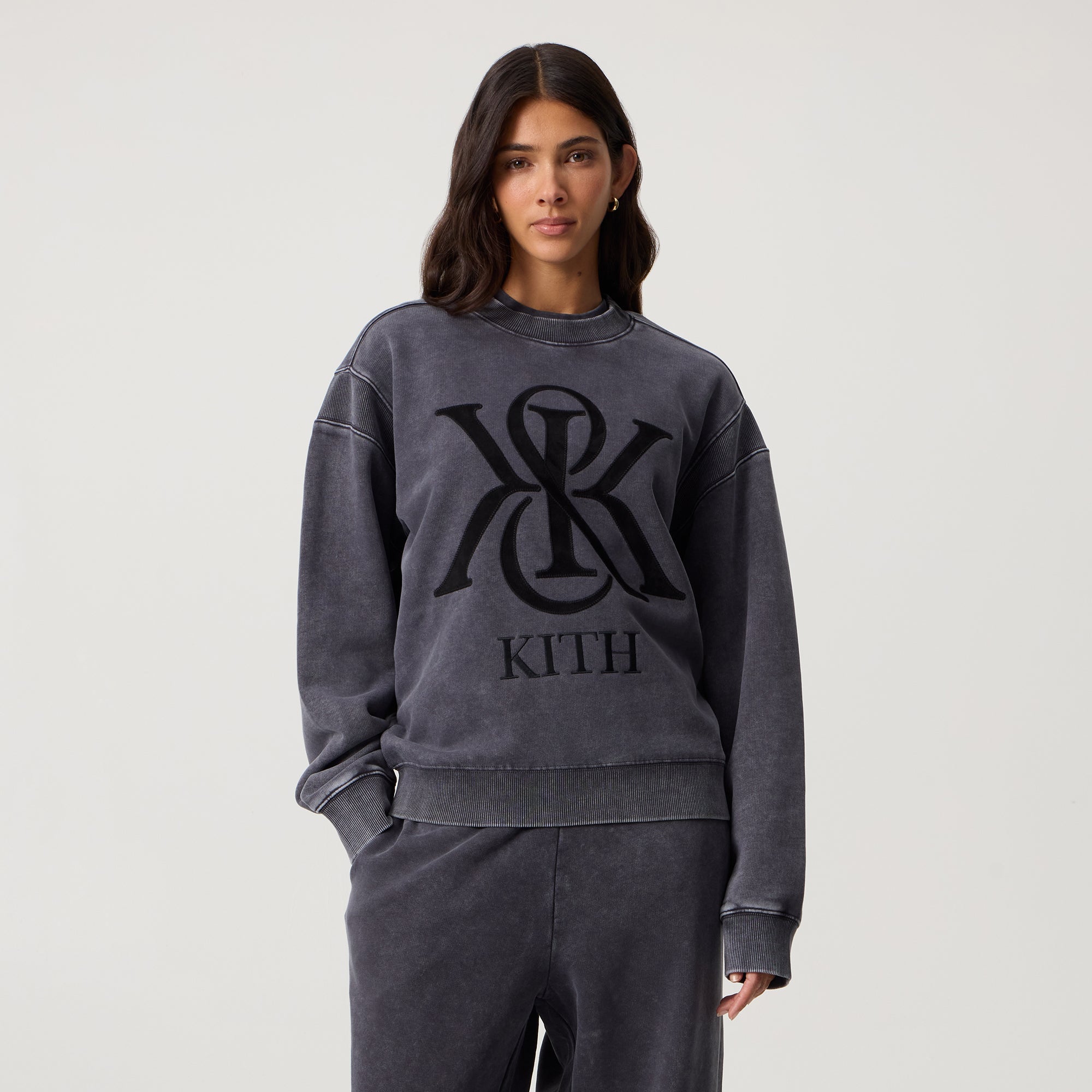 Kith Women Asher III Crest Crewneck - Black