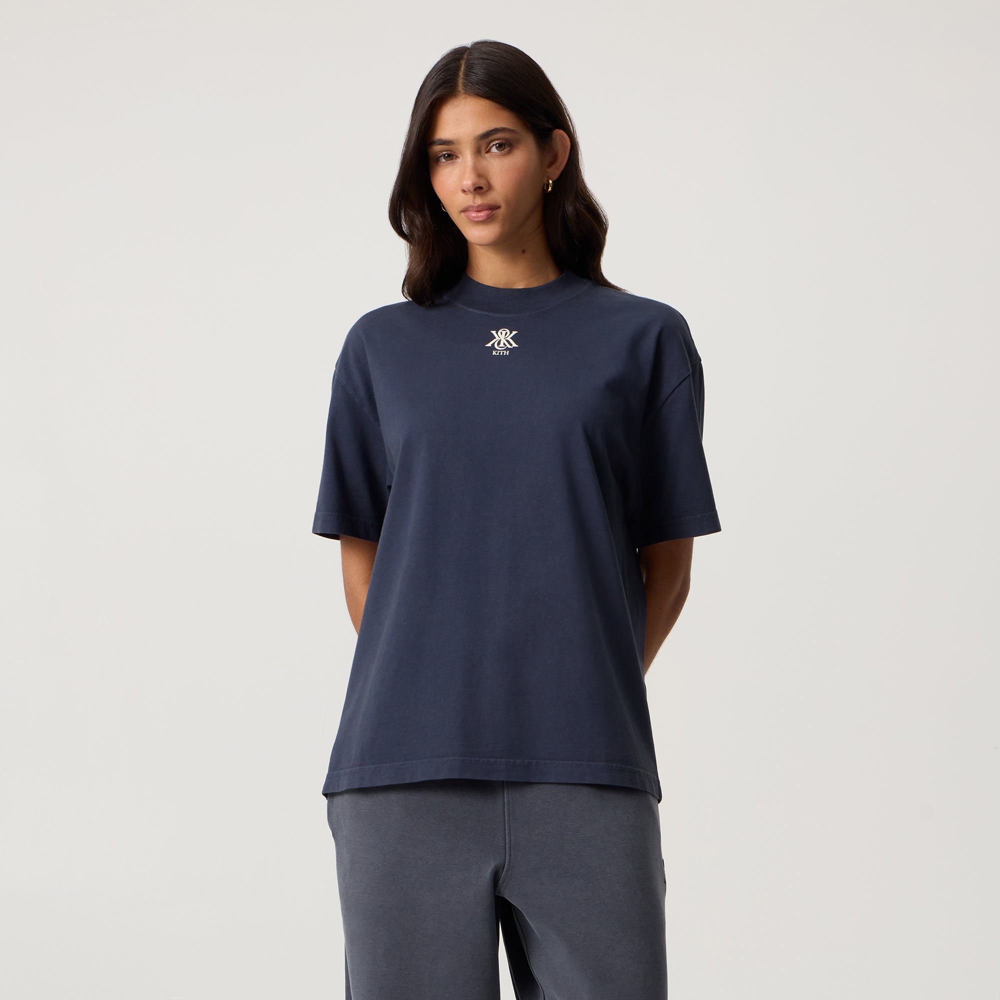 Kith Women Mock Neck Vintage Tee - Nocturnal