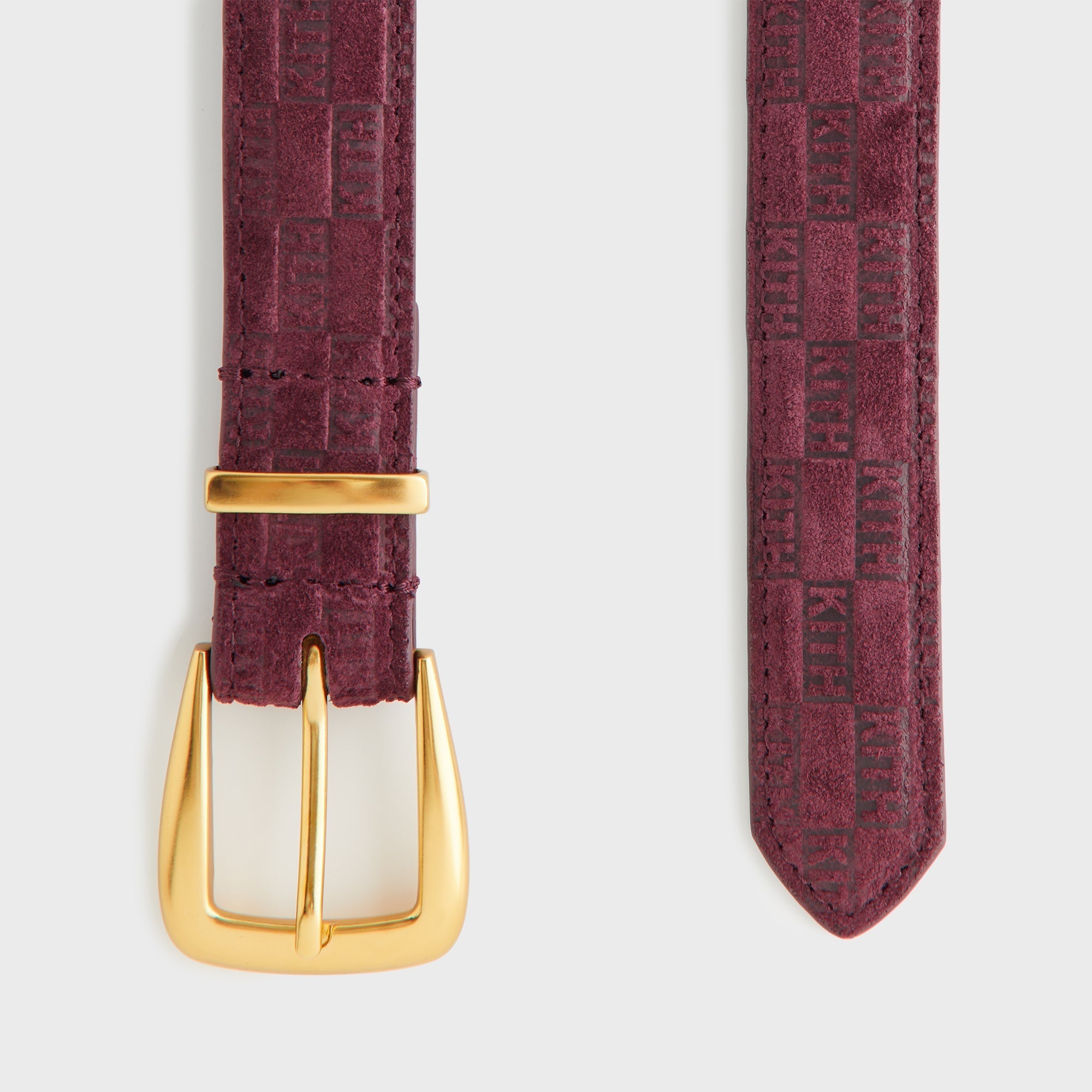 Kith Women Monogram Debossed Suede Belt - Magma