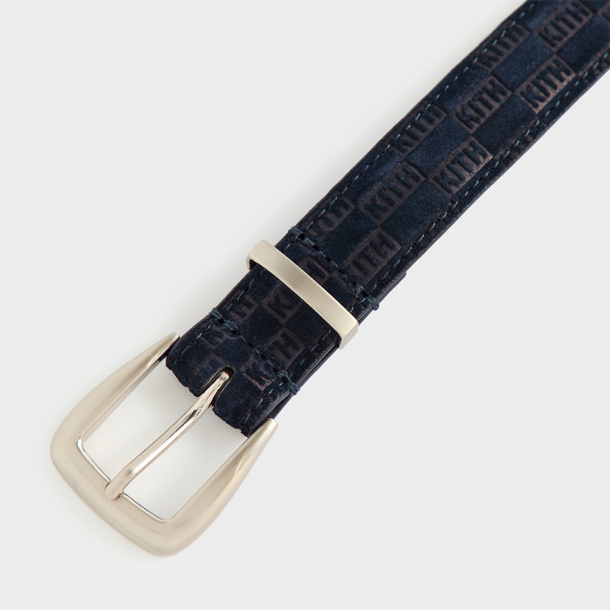 Kith Women Monogram Debossed Suede Belt - Ink