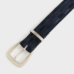 Kith Women Monogram Debossed Suede Belt - Ink