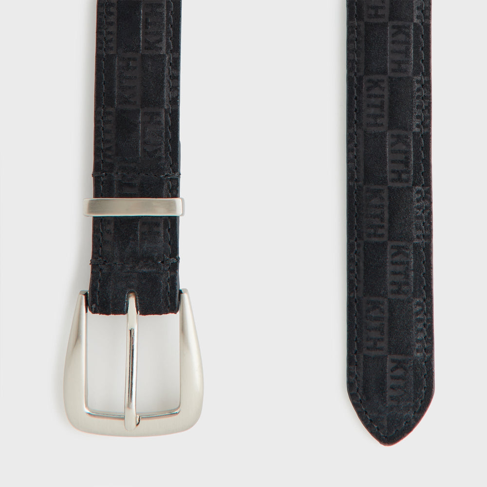 Kith Women Monogram Debossed Suede Belt - Black