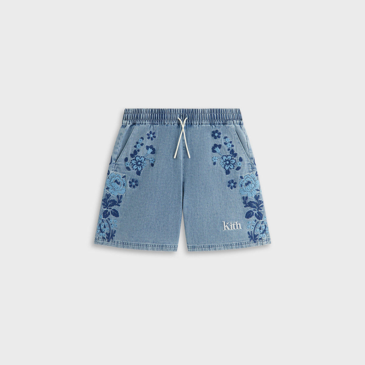 Kith Kids Floral Paisley Chambray Apollo Short - Kent Light Wash