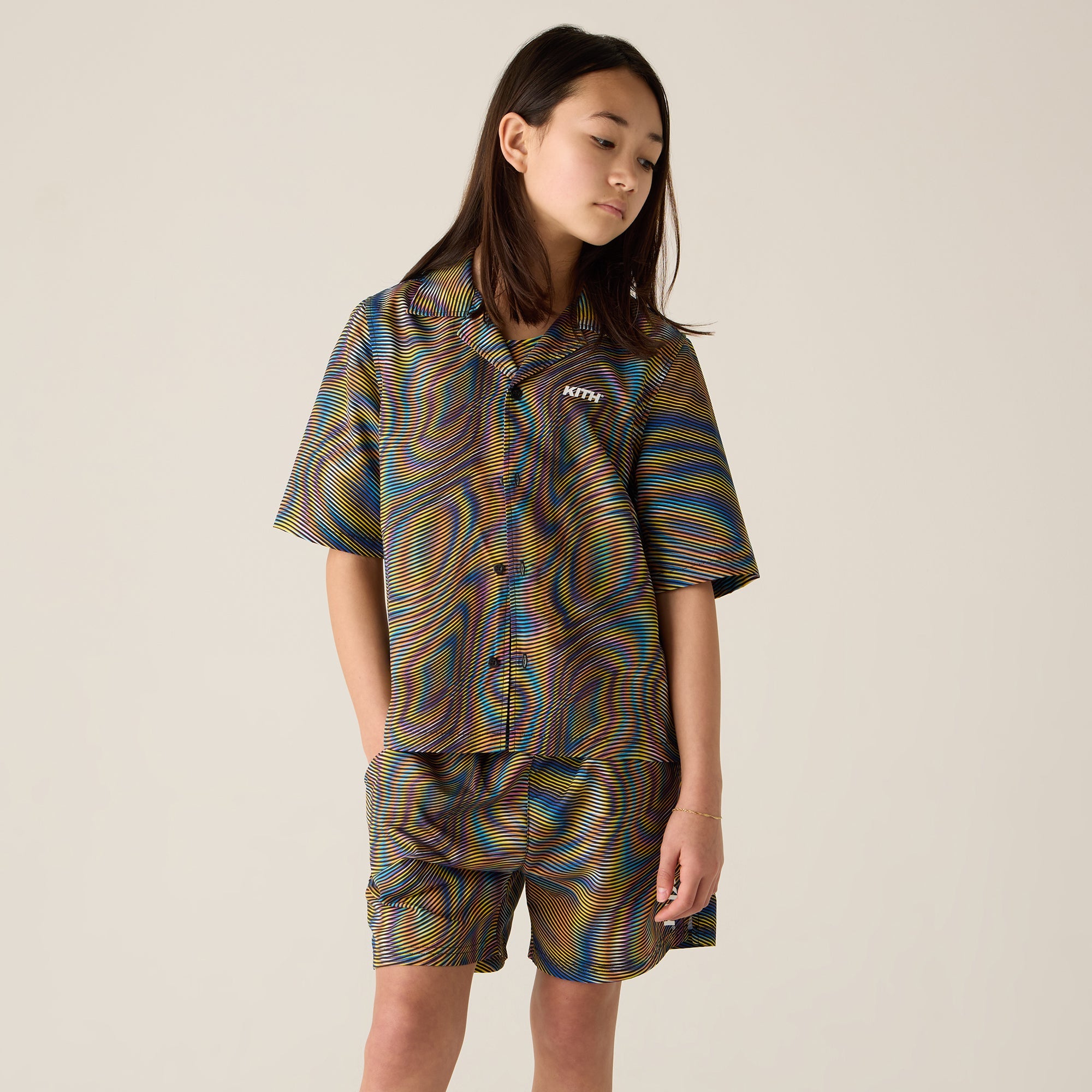 Kith Kids Moire Kai Swim Trunk - Black