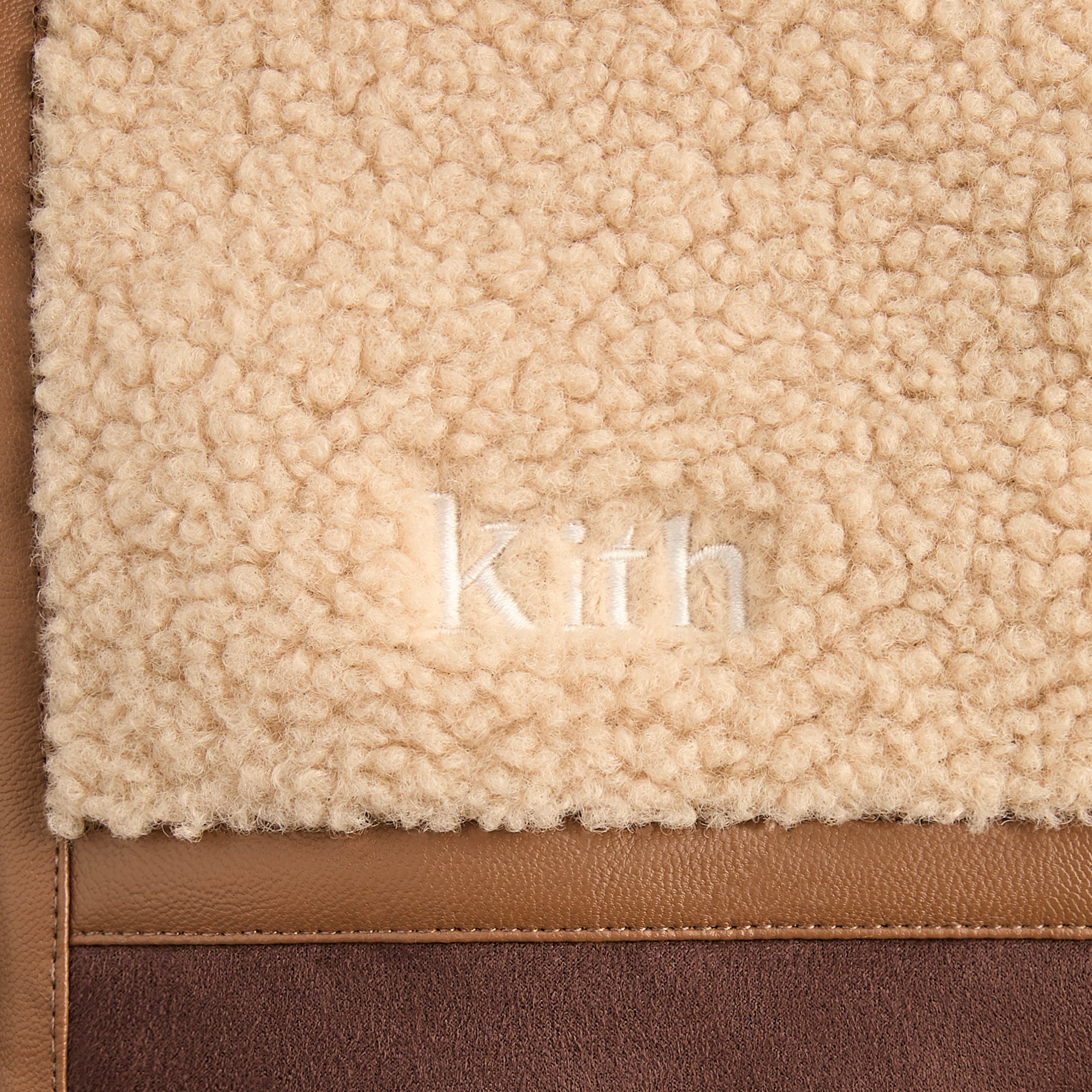 Kith Kids Clarke Color-Block Faux Shearling Jacket - Parchment