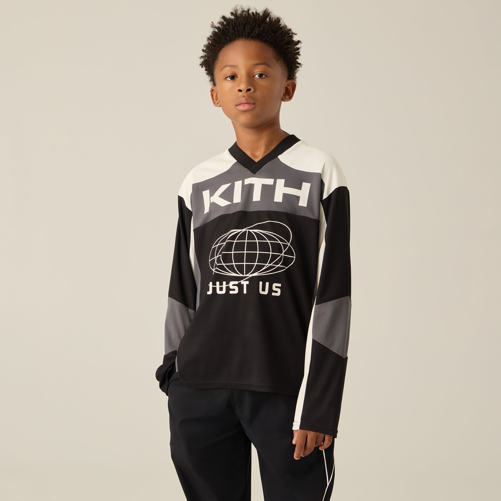Kith Kids Just Us Blocked Malik Jersey - Black