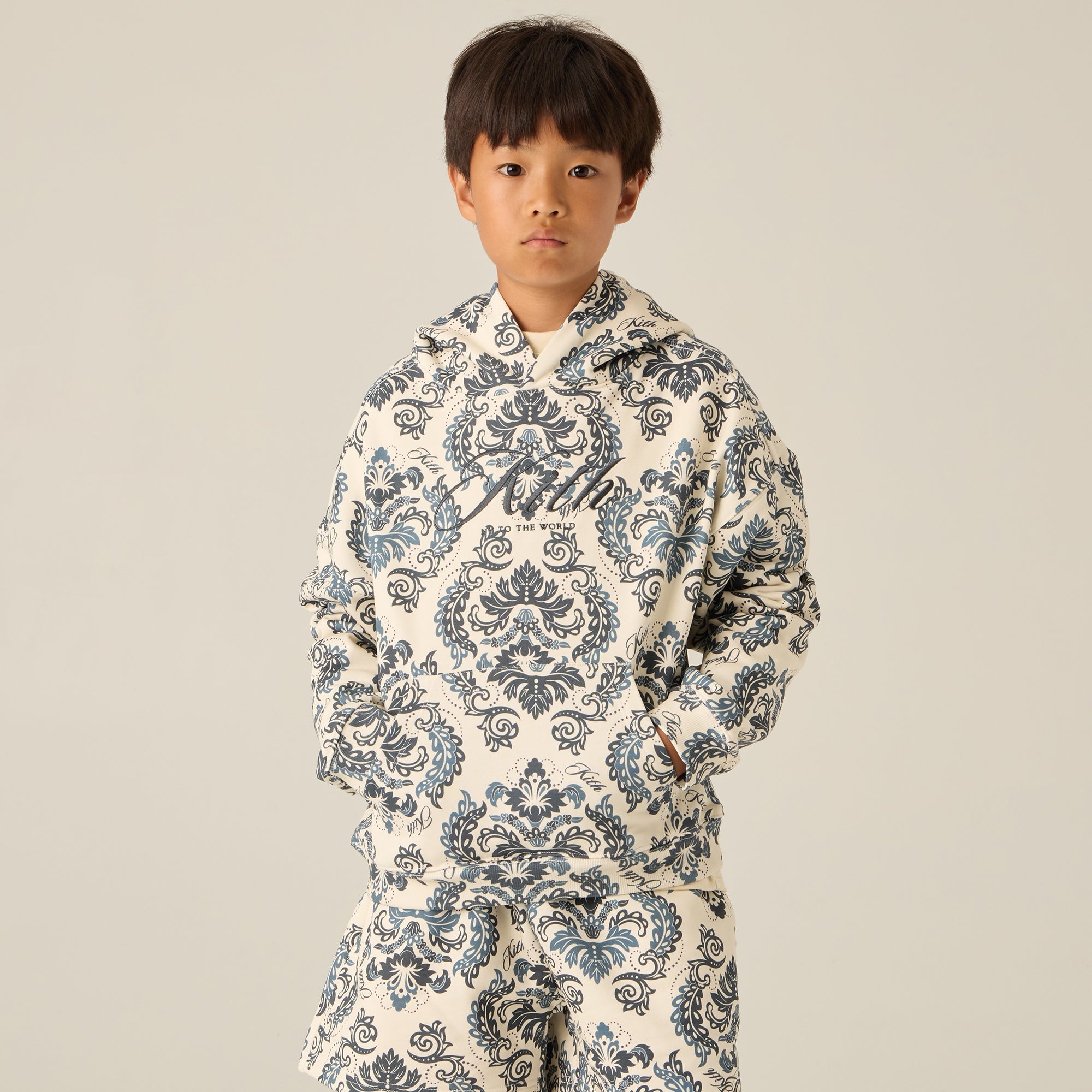 Kith Kids Damask Floral Nelson Hoodie - Sandrift