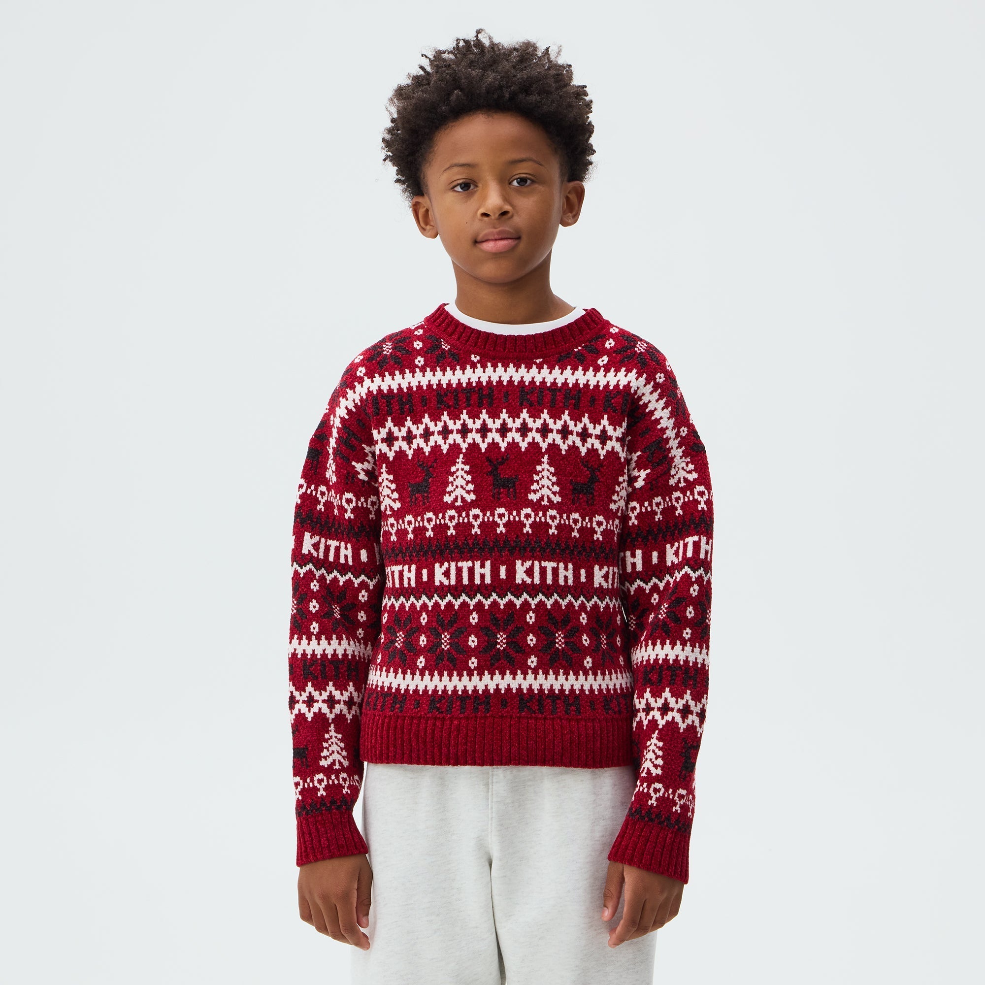 Kithmas Kids Fair Isle Chenille Crewneck - Allure
