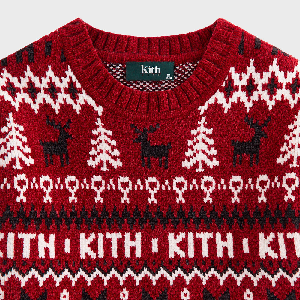 Kithmas Kids Fair Isle Chenille Crewneck - Allure