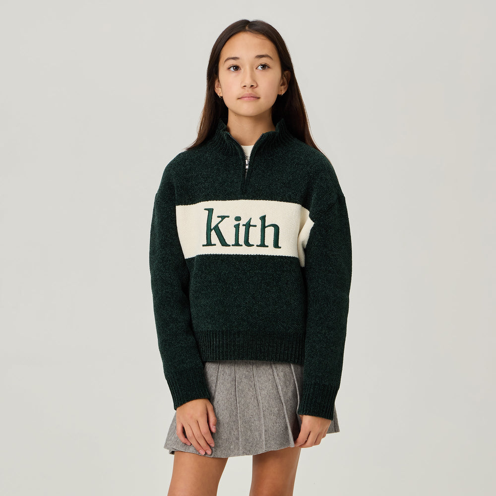 Kith Kids Color-Block Chenille Hunter Quarter Zip - Stadium