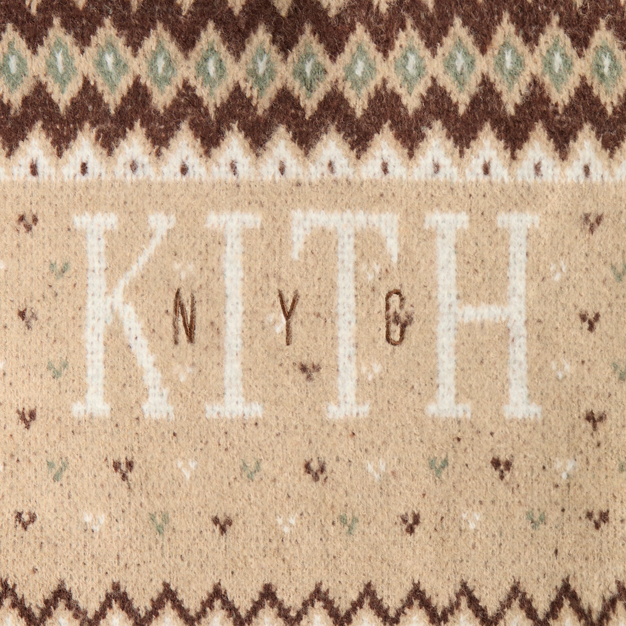Kith Kids Novelty Fair Isle Nelson Hoodie Sweater - Mocha Heather