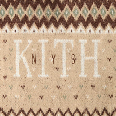Kith Kids Novelty Fair Isle Nelson Hoodie Sweater - Mocha Heather