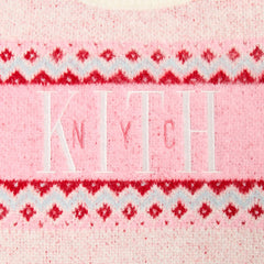 Kith Kids Novelty Fair Isle Cropped Nelson Sweater - Frosty Rose