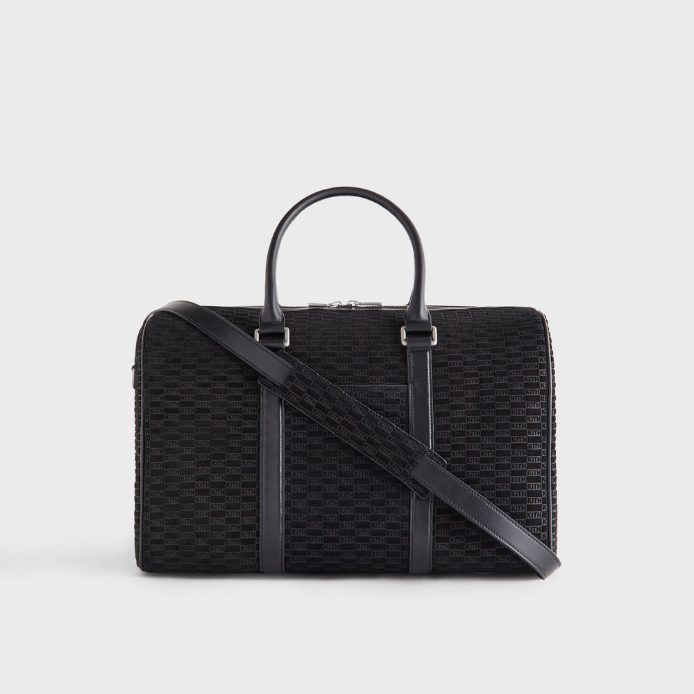 Kith Monogram Suede Traveler K40 Bag - Black