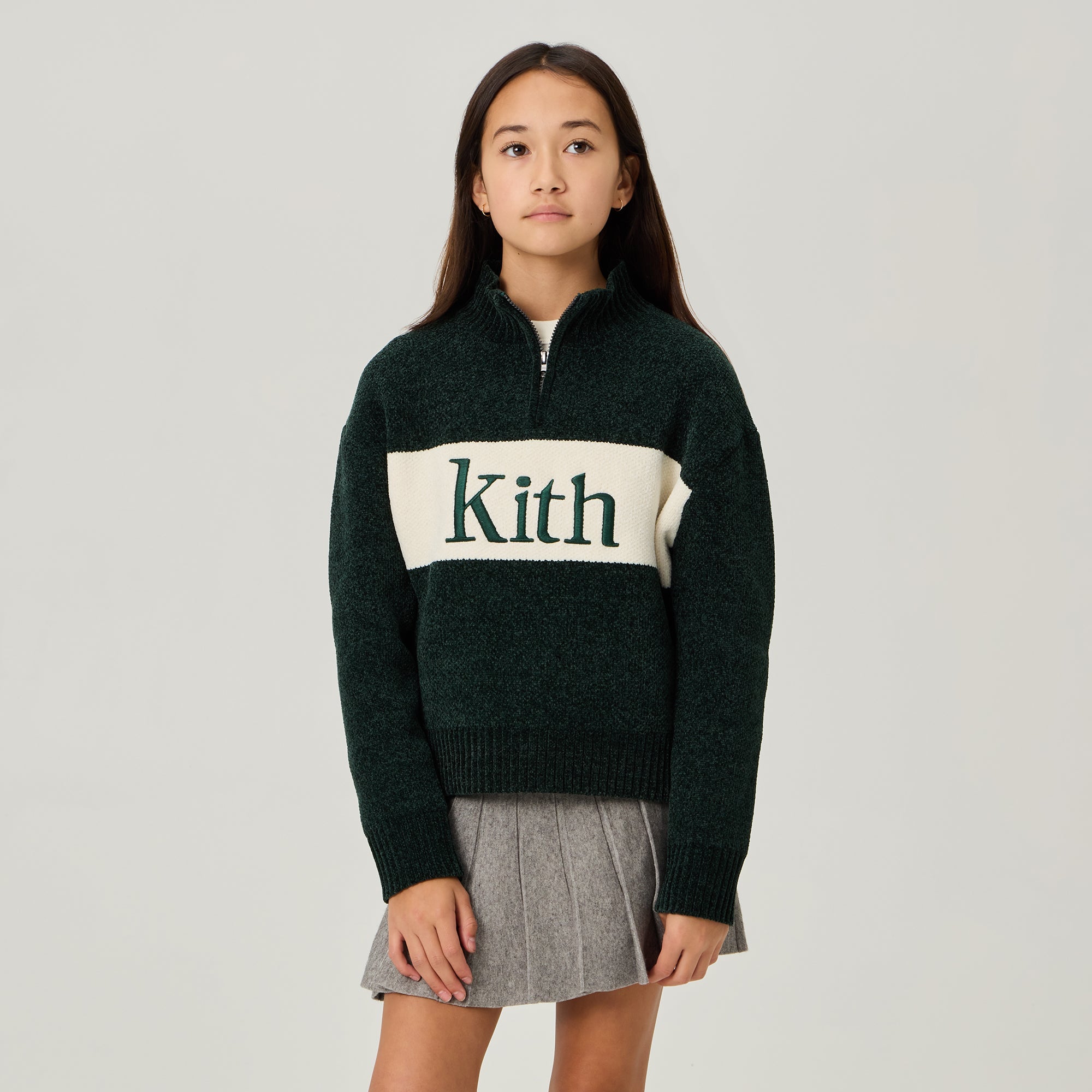 Kith Kids Color-Block Chenille Hunter Quarter Zip - Stadium