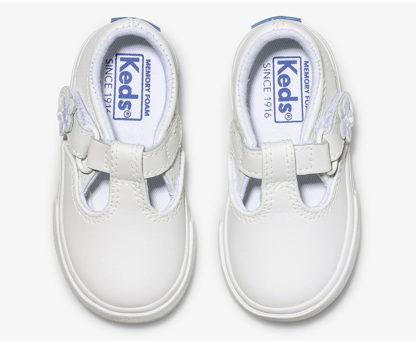 Little Kid's Daphne T-Strap Leather Sneaker White