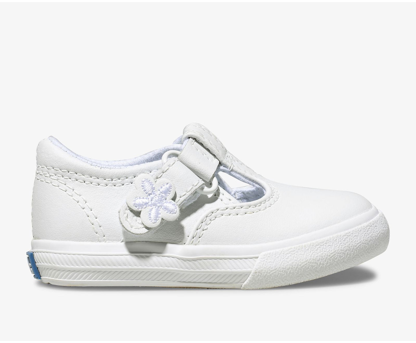 Big Kid's Daphne T-Strap Leather Sneaker White
