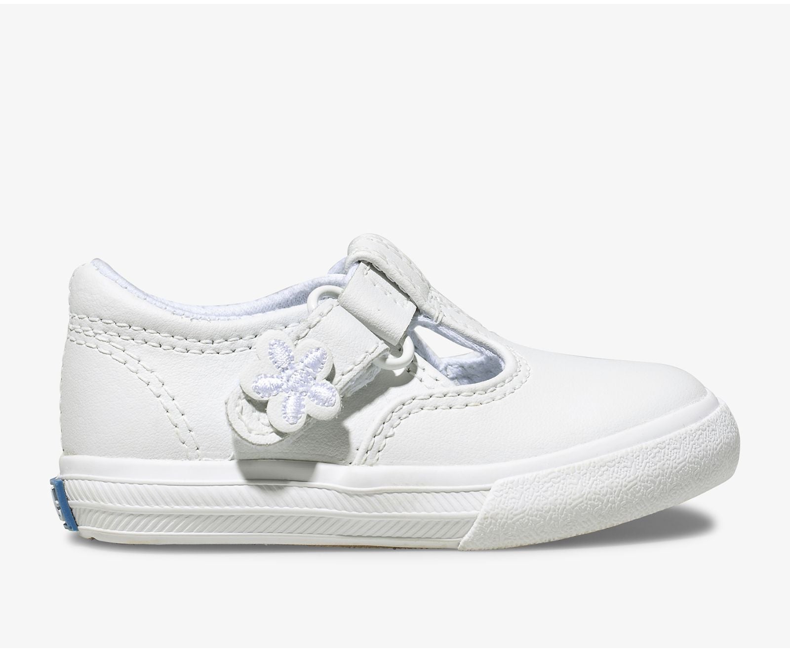 Big Kid's Daphne T-Strap Leather Sneaker White